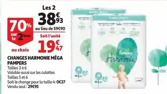 Auchan Supermarché Changes harmonie méga pampers offre
