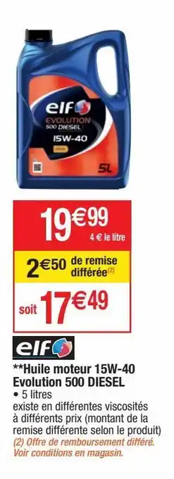 Huile moteur elf
