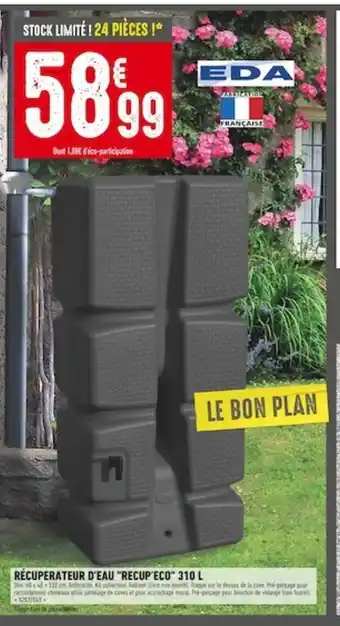 Batkor Recuperateur D'Eau "Recup"Eco" 310 L offre