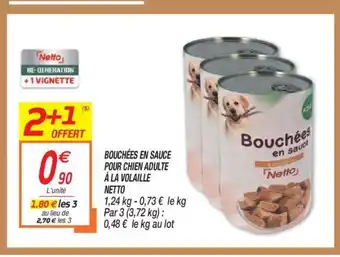 Netto Bouchées en Sauce Pour Chien Adulte à la Volaille offre