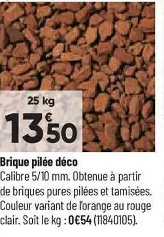 Brique pilée déco