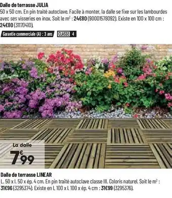 Dalle de terrasse julia, dalle de terrasse linear