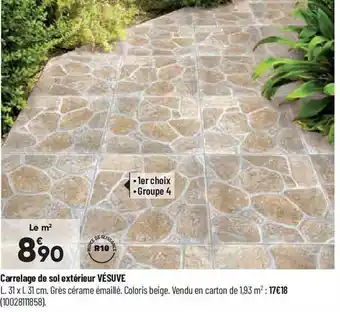 Bricorama Carrelage de sol extérieur vésuve offre