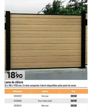 Lame de clôture