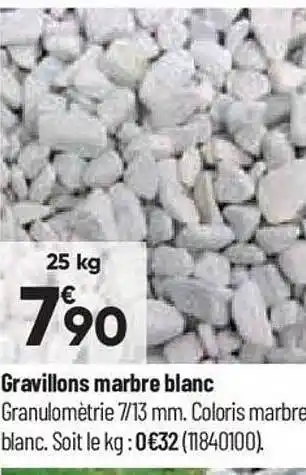 Bricorama Gravillons marbre blanc offre