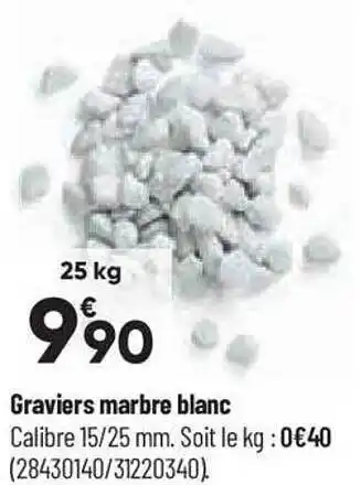 Graviers marbre blanc