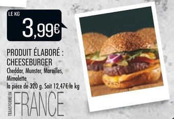 Match Produit élaboré : cheeseburger offre
