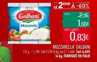 Match Mozzarella galbani offre
