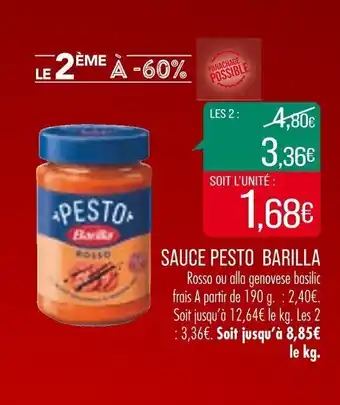 Match Sauce pesto BARILLA offre