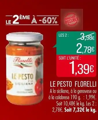 Match Le pesto FLORELLI offre