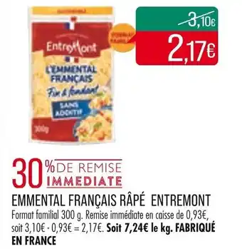 Match Emmental français râpé entremont offre