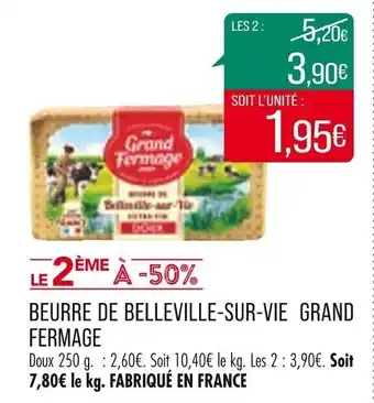 Match Beurre de belleville-sur-vie GRAND FERMAGE offre