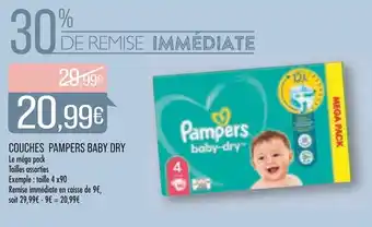 Match Couches pampers BABY DRY offre