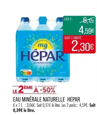 Match Eau minérale naturelle HEPAR offre