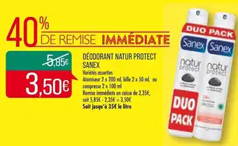 Match Déodorant natur protect SANEX offre
