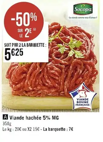 Casino Supermarchés Viande hachée 5% MG offre