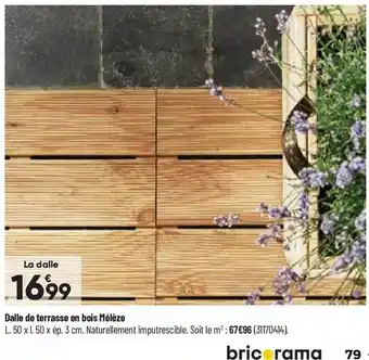 Bricorama Dalle de terrasse en bois mélèze offre