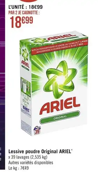 Casino Supermarchés Lessive Poudre Original Ariel offre