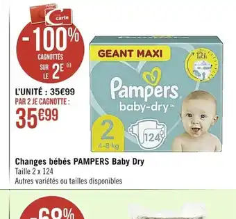 Casino Supermarchés Changes Bebes Pampers Baby Dry offre