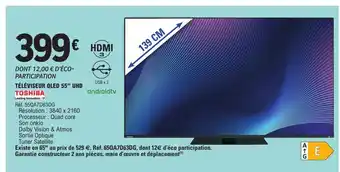 E.Leclerc Toshiba Televiseur Qled 55 UHD offre