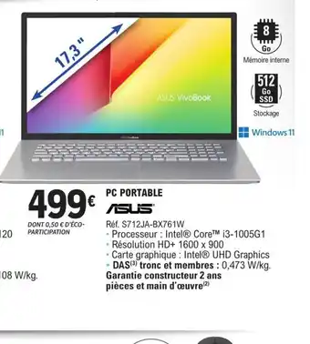 E.Leclerc Asus Pc Portable offre