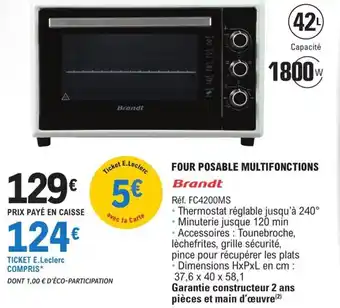 E.Leclerc Four Posable Multifonctions offre