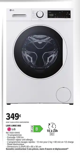E.Leclerc LG Lave-Linge 8kg offre