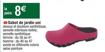 Cora x Carrefour Sabot de Jardin Uni offre