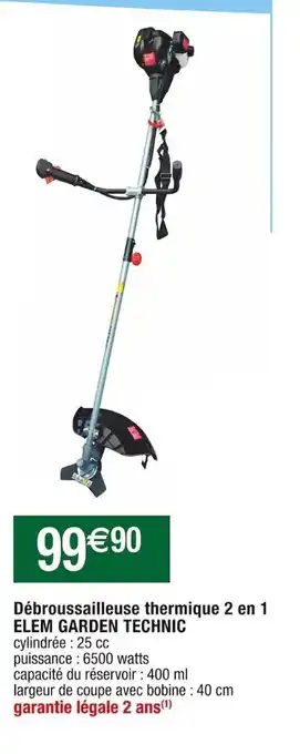Débroussailleuse Thermique 2 En 1 Elem Garden Technic