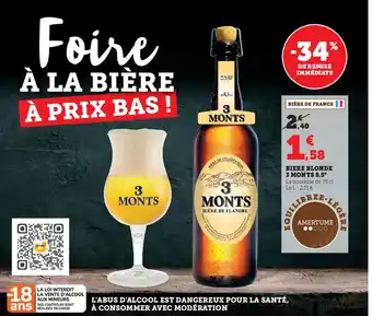 Super U Biere Blonde 3 Monts 8.5 offre