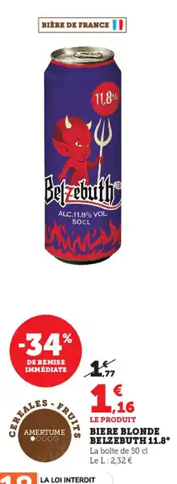 Super U Biere Blonde Belzebuth 11.8° offre