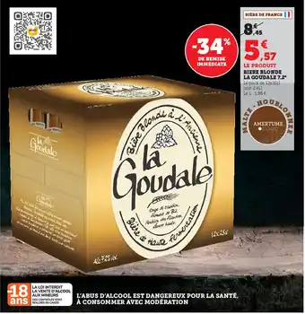 Super U Biere Blonde La Goudale 7.2 offre