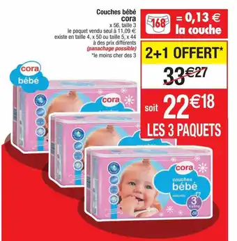 Cora x Carrefour Couches bébé cora offre