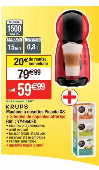 Cora x Carrefour Machine à dosettes piccolo xs krups offre