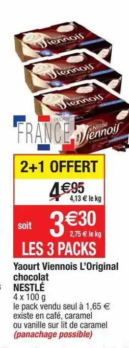 Cora x Carrefour Yaourt viennois l'original chocolat nestlé offre