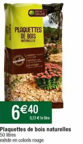 Cora x Carrefour Plaquettes de bois naturelles offre