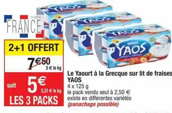 Cora x Carrefour Le yaourt à la grecque sur lit de fraises yaos offre
