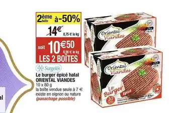 Cora x Carrefour Le burger épicé halal oriental viandes offre