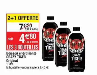 Cora x Carrefour Boisson énergisante crazy tiger original offre