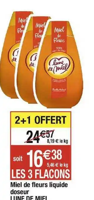 Cora x Carrefour Miel de fleurs liquide doseur lune de miel offre