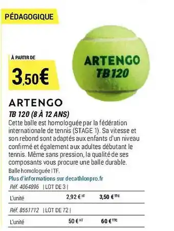 Tb 120 ( 8 à 12 ans) artengo