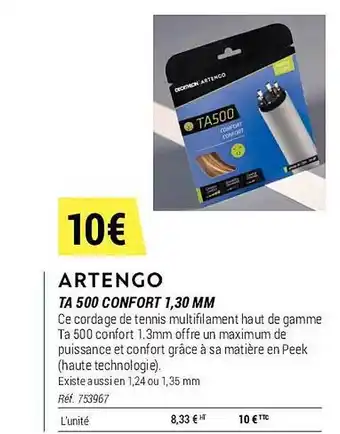 Ta 500 confort 1,30 mm artengo