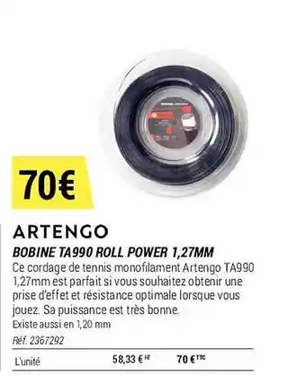 Decathlon Bobine ta 990 roll power 1,27 mm artengo offre
