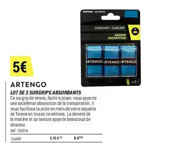 Decathlon Lot de 3 surgrips absorbants artengo offre