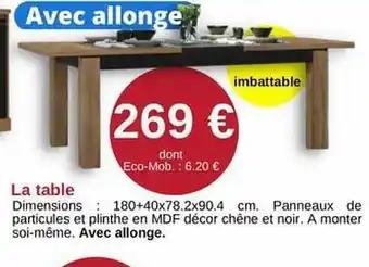 KREABEL La table offre