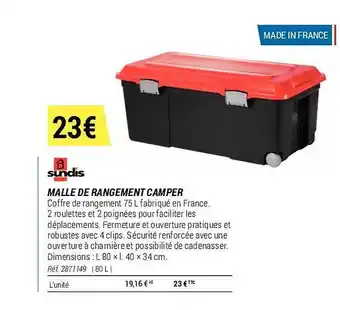 Malle de rangement camper sundis