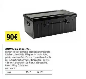 Cantine en métal 95l