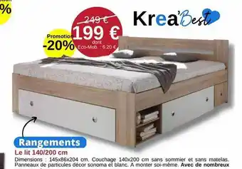 KREABEL Le lit 140-200 cm offre