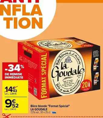 Carrefour Bière blonde offre