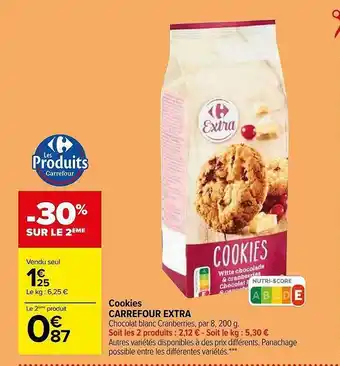 Carrefour Cookies carrefour extra offre